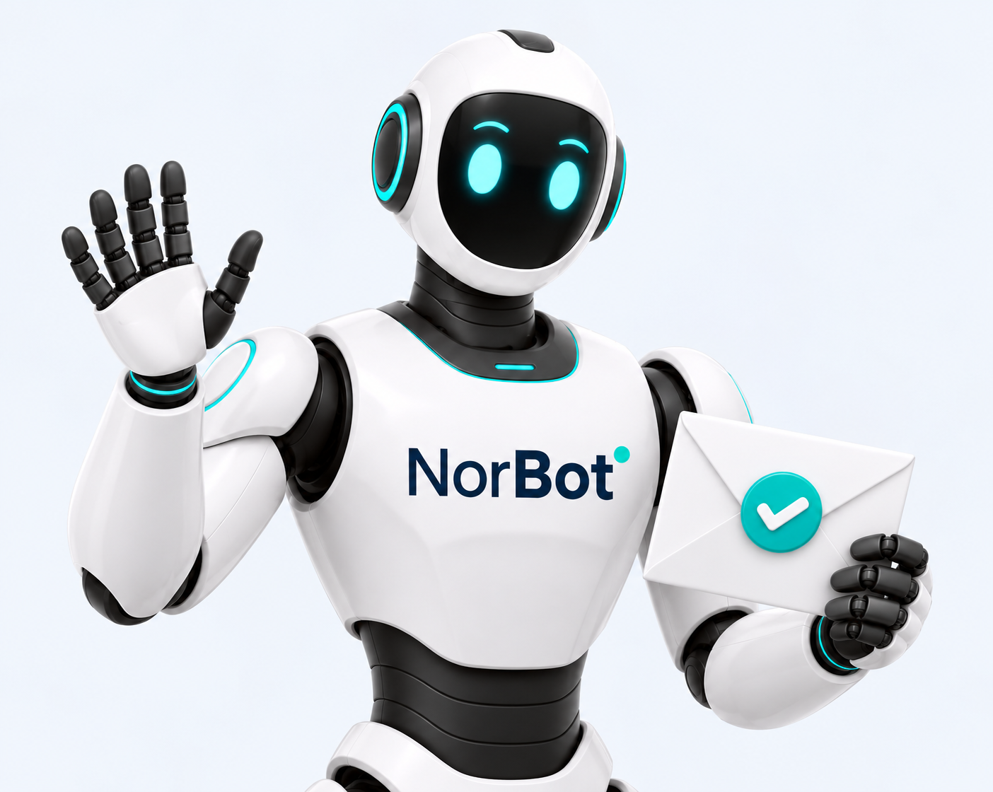 Friendly NorBot robot waving